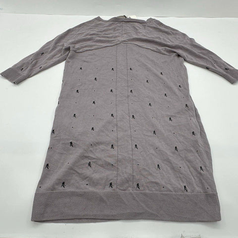Initial Women's Purple Embroidered Graphic V-Neck Cardigan Size 3 NWT