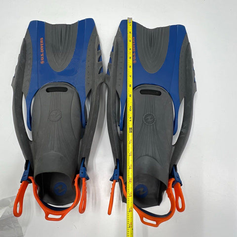 U.S. Divers Snorkel & Fins Set Adult L/XL Women's 9-13 w/ Mesh Carry Bag