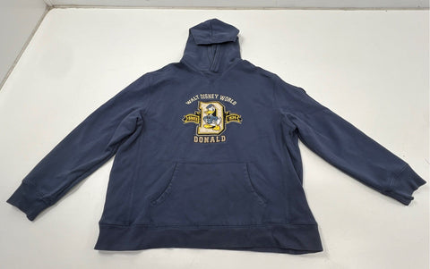 Vintage 90s Walt Disney World Donald Duck Embroidered Hoodie Pullover Sz XL