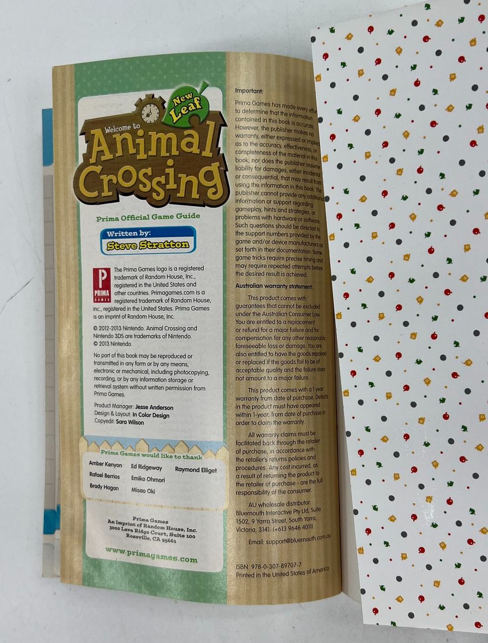 Animal Crossing New Leaf Official Game Guide 2013 Nintendo 3DS Prima Games Book