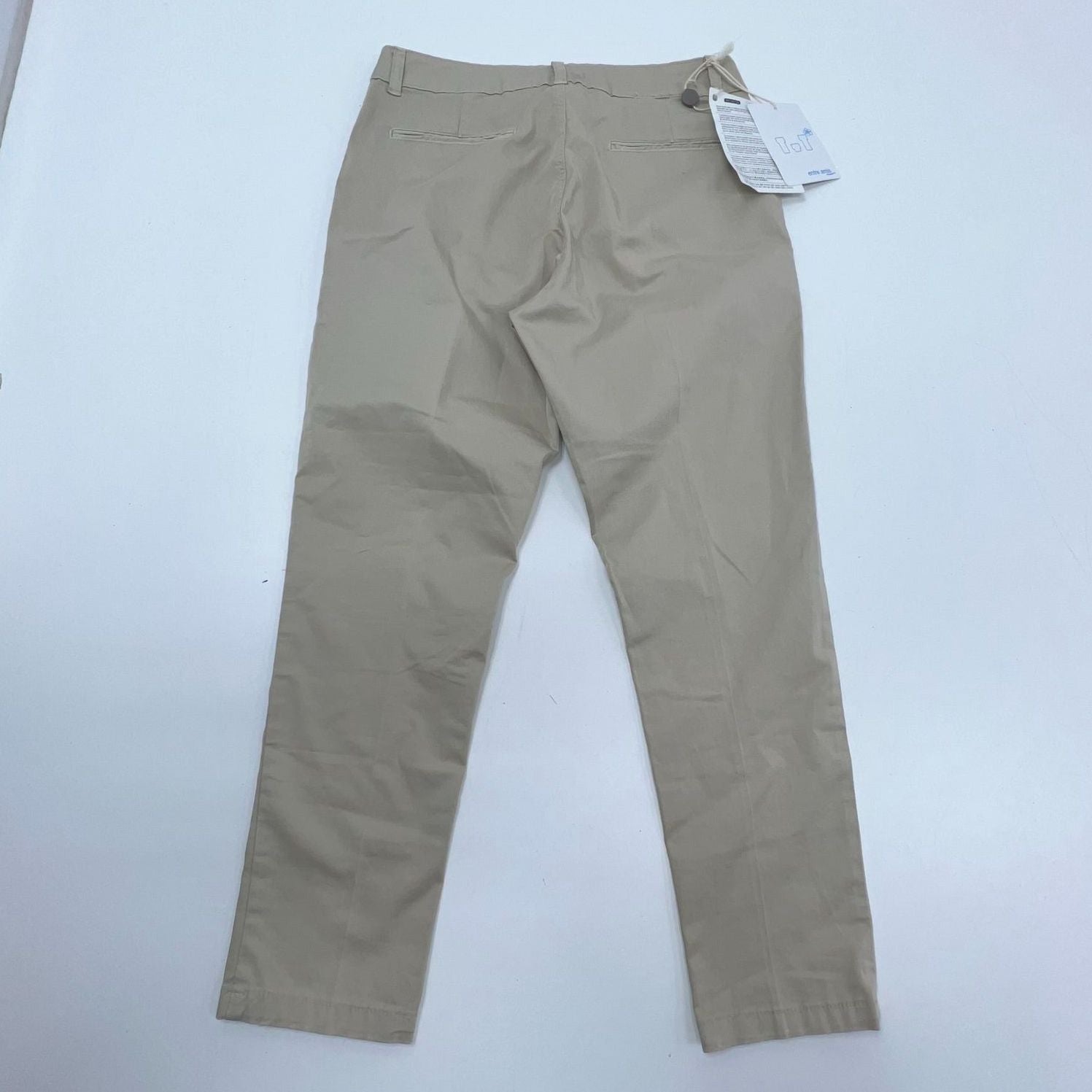 NWT Entre Amis Tan Pleated Cotton Stretch Chino Pants Women's Size 26