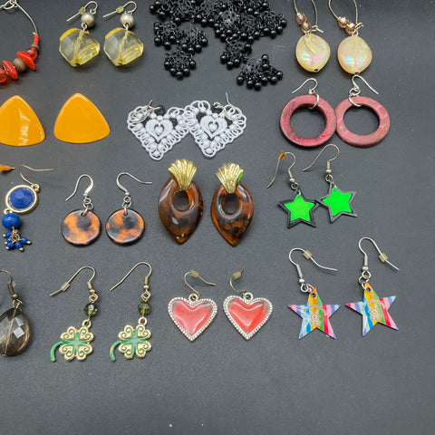 Vintage and Modern Fashion Jewelry Earrings Lot of 31 Pairs Dangle Stud Hoop