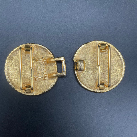 Vintage Douglas Paquette Women's Gold Tone Twisted Rope Belt Buckle 4 Inch