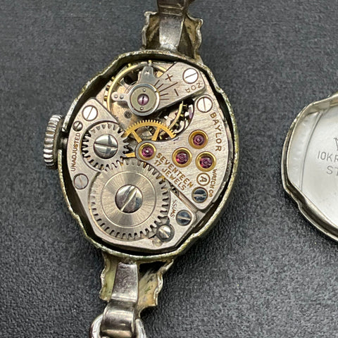 Vintage Baylor Era Ladies Watch 10K RGP Bezel 17 Jewels Gold Filled Band Running