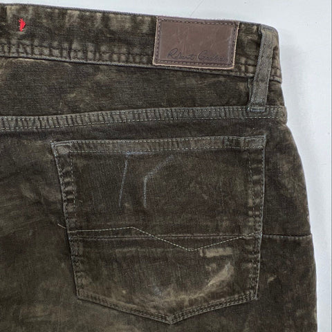 Robert Graham Men's Brown Velvet Corduroy Straight Leg Jeans Pants Size 35x30