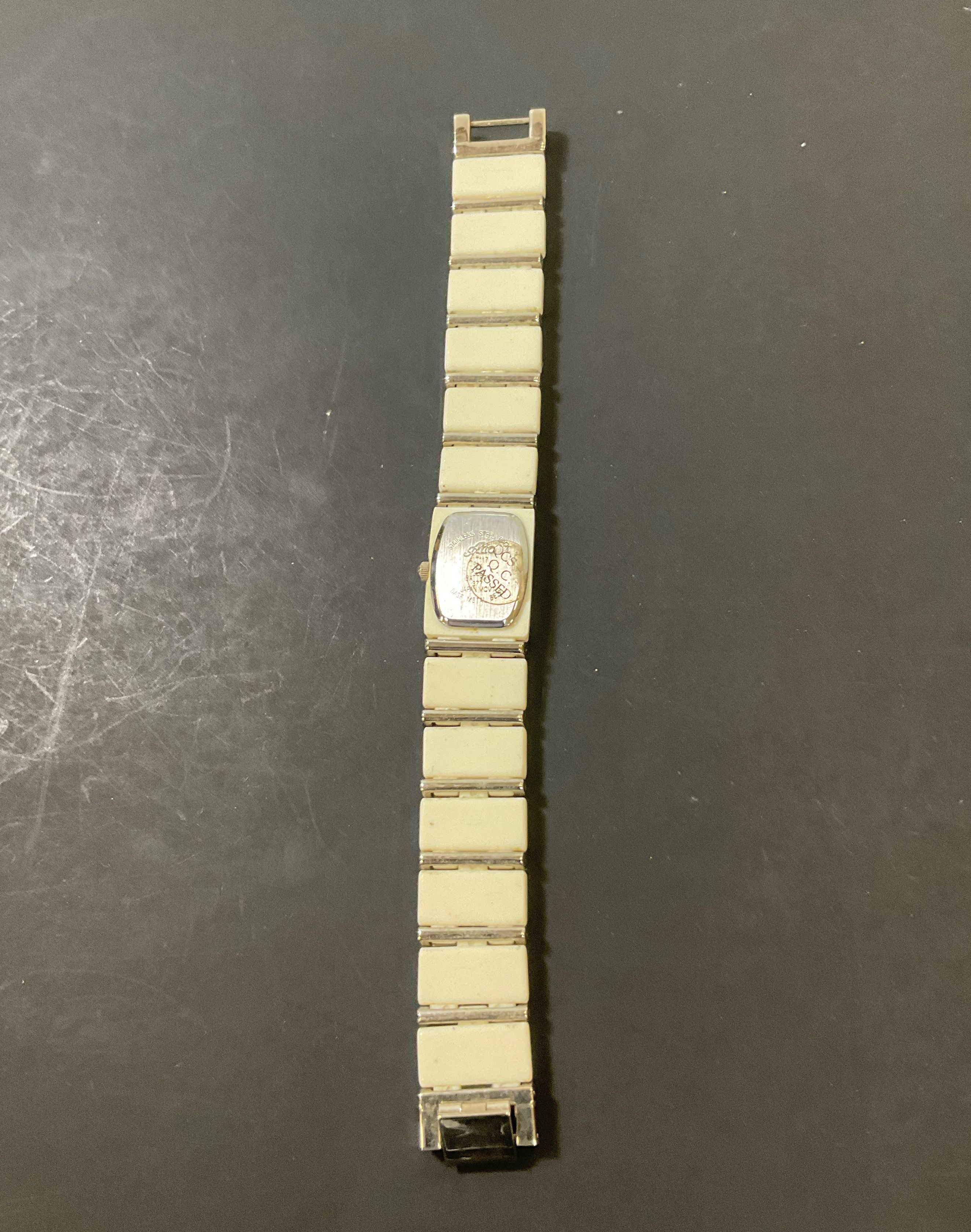 Vintage Alto Women's White Rectangular Bracelet Style Watch Untested