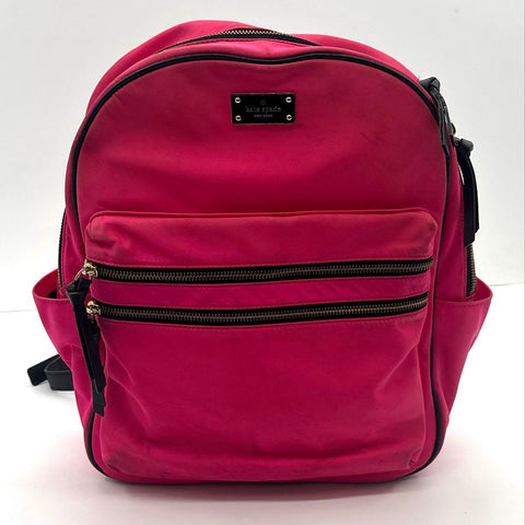 Kate Spade Pink Nylon Wilson Road Bradley Backpack Bag Large Silver Hardware