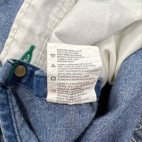 Liberty Denim Bib Overalls Carpenter Triple Stitch Blue Workwear Sz 32x30