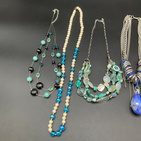 Fashion Costume Jewelry Lot of 8 Necklaces Vintage Modern Beaded Multi-Strand