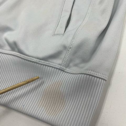 Adidas Men's White Real Madrid Anthem Soccer 3 Stripe Full Zip Track Jacket S