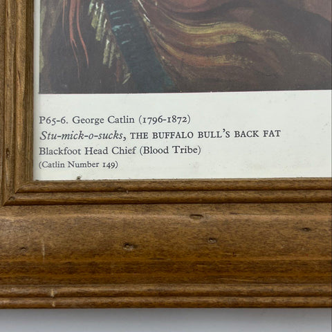 George Catlin Smithsonian Print Blackfoot Chief Buffalo Bull's Back Fat 13x16