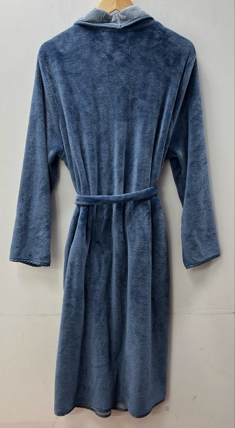 Koolaburra by UGG Women's Blue Plush Fleece Shawl Collar Belted Robe Size XL