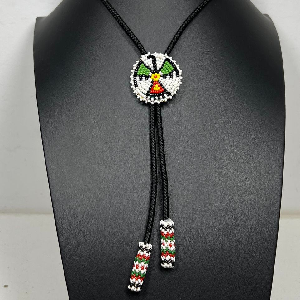 Seed Bead Bird Bolo Tie