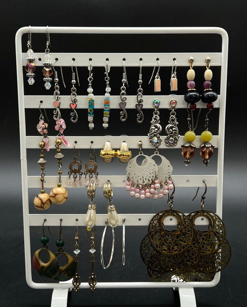Vintage Modern Costume Jewelry Lot 45+ Pairs Earrings Dangle Stud Hoop Mixed