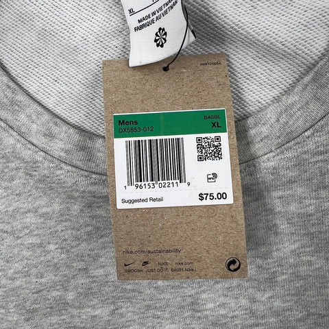 Nike Men's Gray Baseball Dri-FIT Sweatshirt Embroidered #42 Patches Sz XL