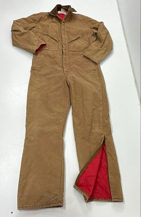 Vintage 80s Walls Blizzard Pruf Insulated Duck Canvas Coveralls Sz L Tall USA