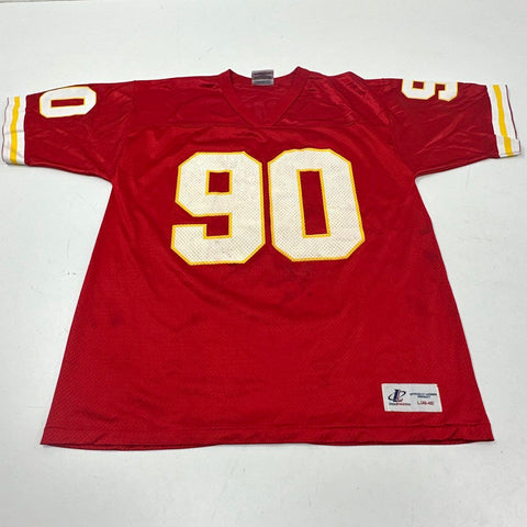 Vintage 90s Logo Athletic KC Chiefs Neil Smith Signed Autographed Jersey Sz L