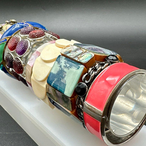 Enamel Rhinestone Shell Fashion Bracelet Lot of 8 Vintage & Modern Styles