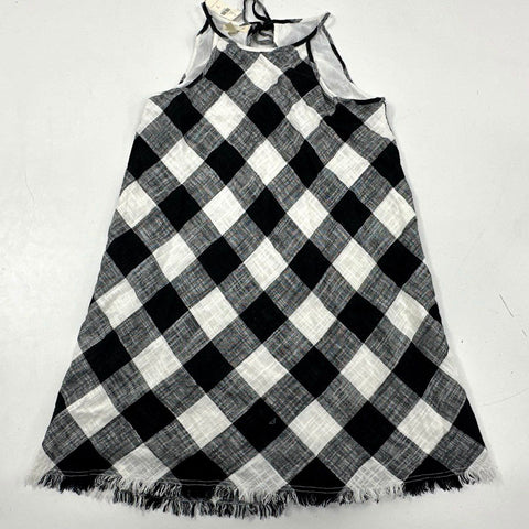 Cloth & Stone Women's Buffalo Check Sleeveless Mini Dress Black White Sz S NWT