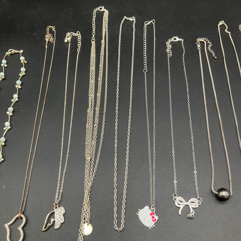 Fashion Jewelry Lot of 11 Necklaces Hello Kitty Heart Wing Rhinestone Accents
