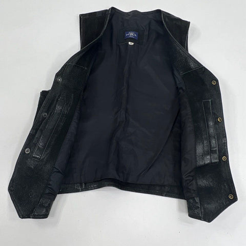 NRA Gear Authentic Men's Suede Leather Vest Vietnam Veteran Patch Sz M