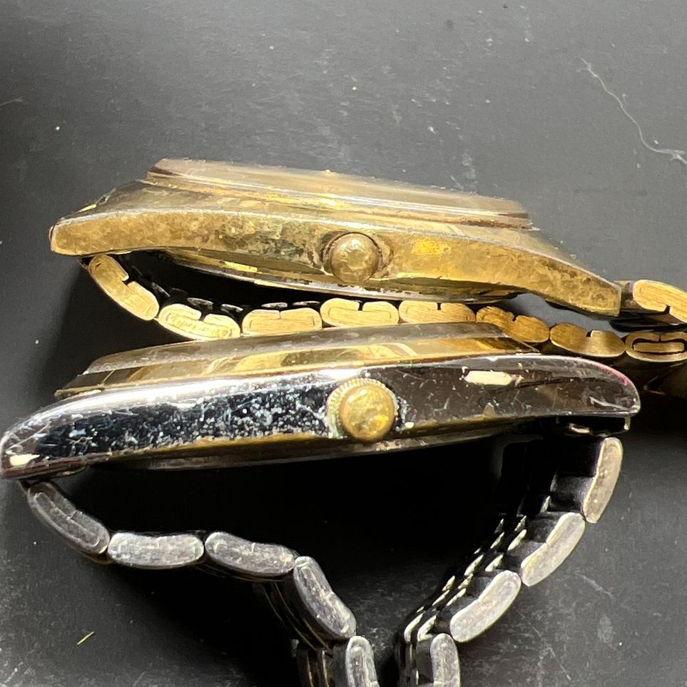 2 Pulsar Analog Date Watches Lot Untested for Parts or Repair