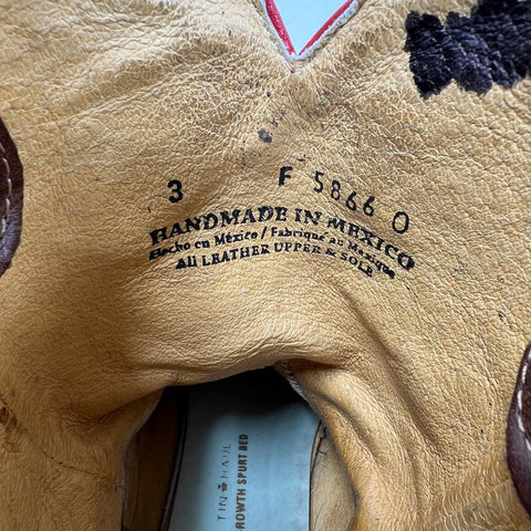 Tin Haul Lightning Kids Brown Blue Leather Western Cowboy Boots Size 3