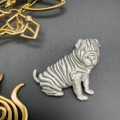 Vintage JJ Jonette Jewelry Figural Brooches Lot of 5 Noah's Ark Dog Cat Woman