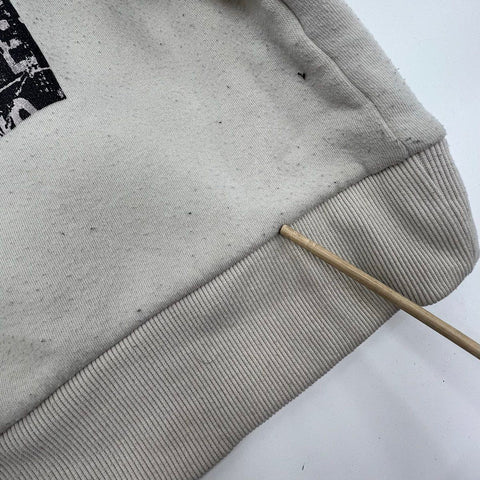 Rebel Vengeance Men's Crewneck Sweatshirt Off White Graphic Skull Rib Cage Sze L