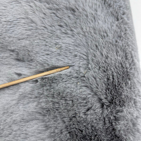 Brooks Brothers Gray Faux Fur Plush Blanket Throw 60x72 Large Reversible