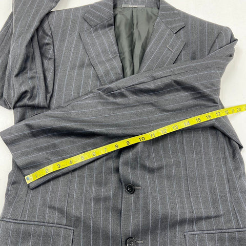 Ermenegildo Zegna Men's Dark Grey Pinstripe Wool Traveller Blazer Sz 50R