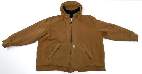 Carhartt Men's Brown Rain Defender Full Zip Hooded Sweatshirt Jacket Sz 4XL