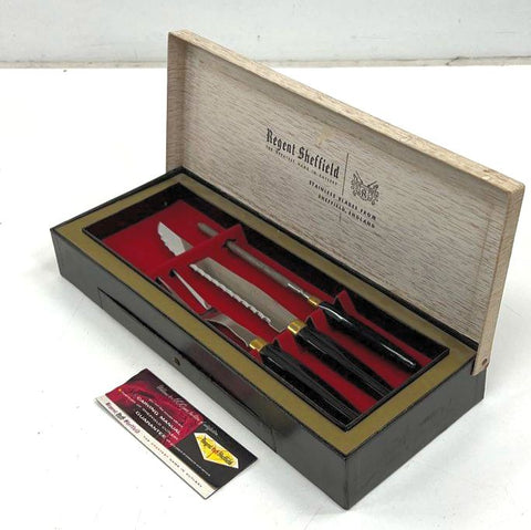 Regent Sheffield Carving & Steak Knife Set Vintage Stainless 11pc Boxed