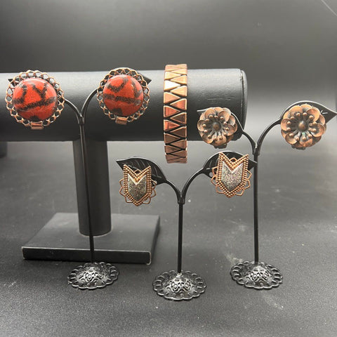 Vintage Renoir Matisse Copper Jewelry Bracelet Earrings Lot of 4 Pieces