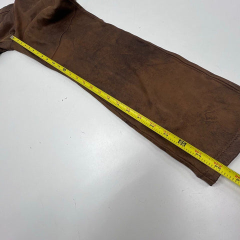 NWT Free People Womens Brown Faux Suede Distressed Leggings Pants Size 30