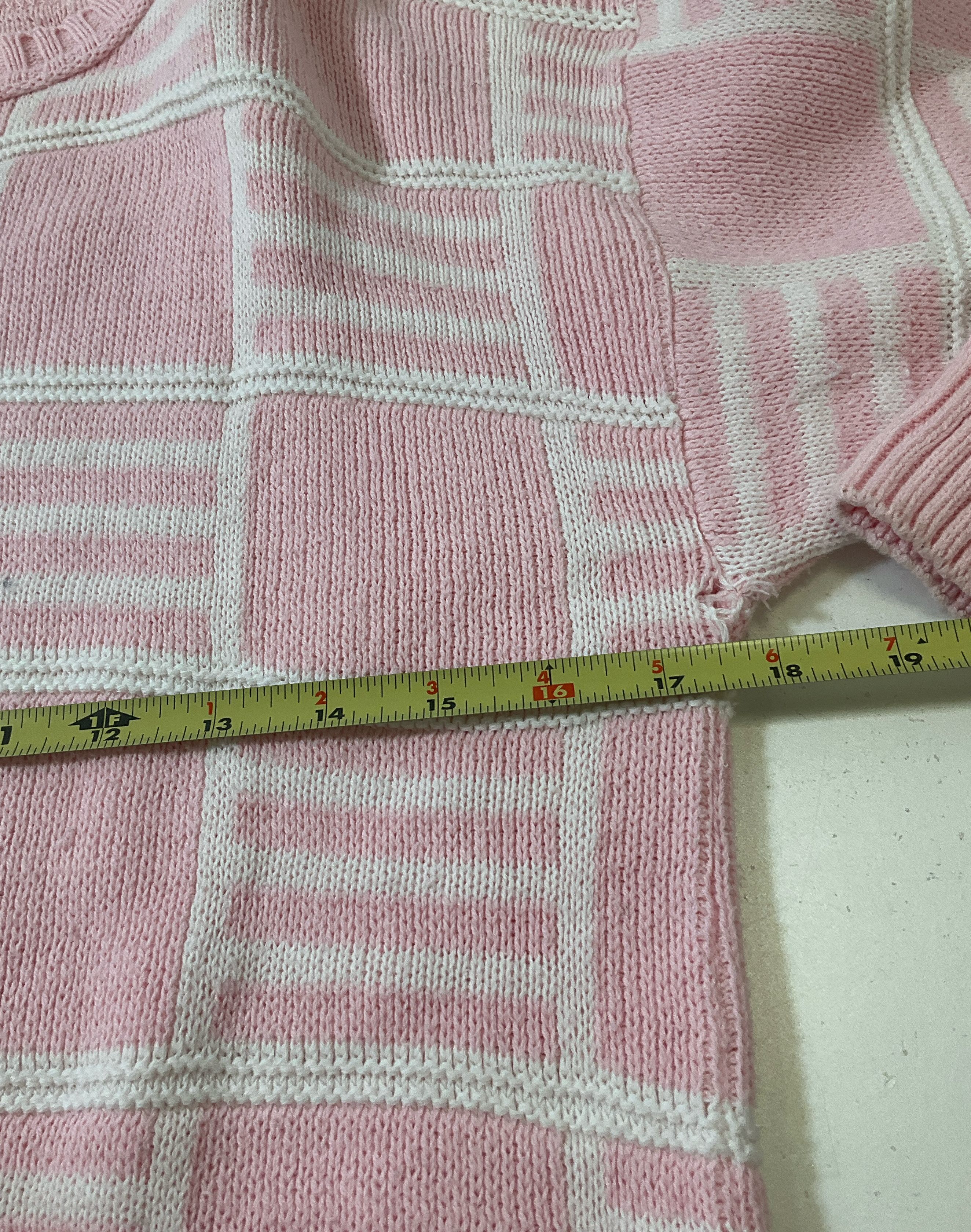 Middlebrook Park Women's Pink White Checkerboard Pullover Sweater Size S Vintage