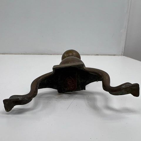 Vintage Brass Fireplace Andiron Replacement Part Single Ball Top Cabriole Leg