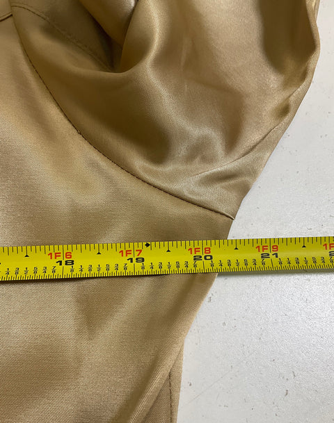 Harley-Davidson Gold Y2K Embroidered Satin Hook Eye Blouse Shirt Women's L