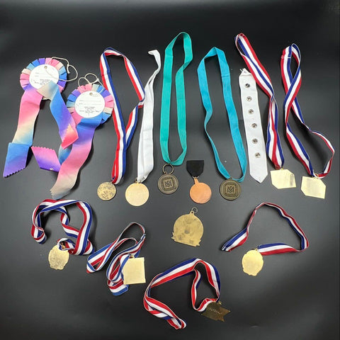 Vintage Ribbons & Medals Lot Cornhusker State Games York County Fair 15 Pcs