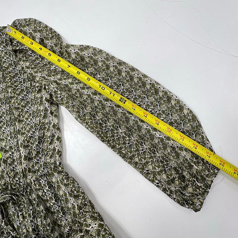 Sam Edelman Women's Mod Printed Mini Dress Green Asymmetrical Hem NWT Size 2