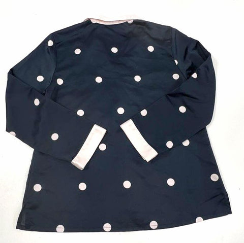 Kate Spade New York Women's Navy Polka Dot Pajama Set Button Up PJs Size S
