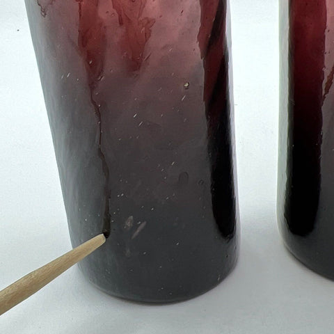 Pressed Glass Amethyst Purple Swirl Tumbler Set 3 Piece 8 Inch Vintage