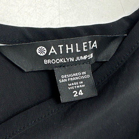 Athleta Women's Brooklyn Jumpsuit Black Featherweight Stretch Ankle NWT Sz 24