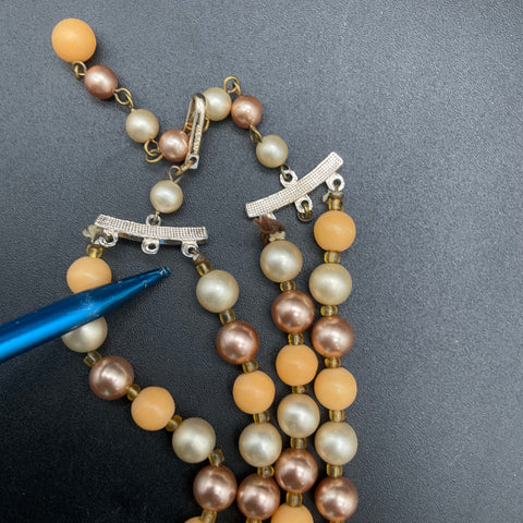 Vintage Costume Jewelry Lot 4 Necklaces Japan Multi-Strand Faux Pearl Beaded