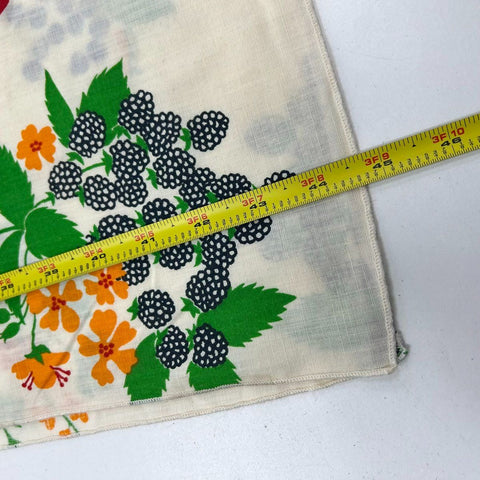 Vintage JC Penney Fruit Berries Print Tablecloth 90 x 68 Cotton Kitchen Linen