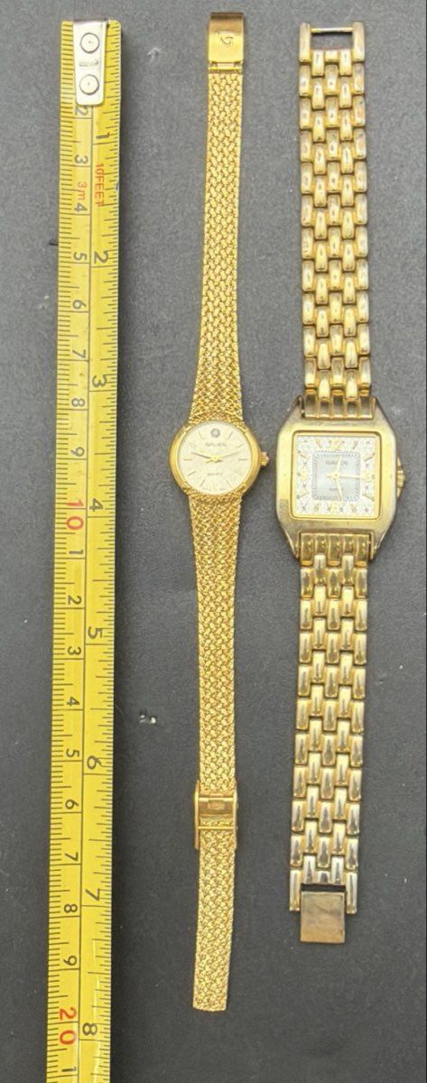 Vintage Gruen Gold Tone Quartz Dress Watch Lot of 2 Mesh & Link Bands