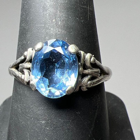 J. Albertsen Sterling Silver Blue Gemstone Ring Size 8.5 3.3g