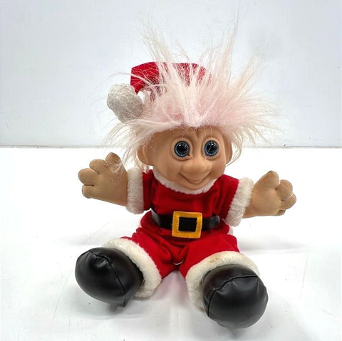 Vintage Santa Claus Troll Doll 1990s Holiday Plush Figure 10 Inch Tested