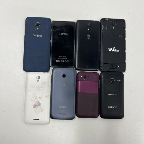 Lot of 8 Android Smartphones Alcatel HTC Wiko AGPTEK AT&T Verizon MetroPCS