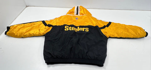 Vintage 90s Starter Pittsburgh Steelers Hooded Puffer Jacket NFL Pro Line XXL